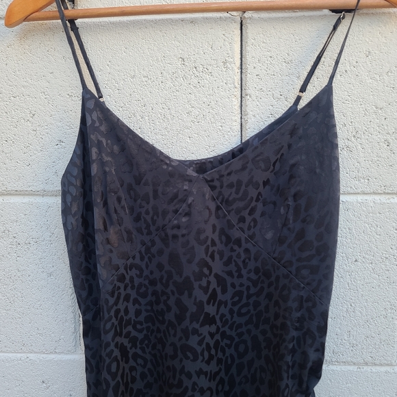 The Range | Cinched Leopard Print Satin Slipdress in Black Size Small - Picture 3 of 12